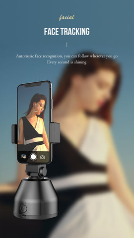 Smart AI Selfie 360°Automatic  Rotating Face Tracking Cell Phone Stand For I Phone or IOS Android