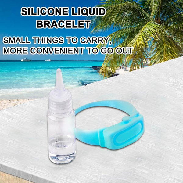 Hand Sanitizer Silicone  Wristband  With A Refilling Bottle