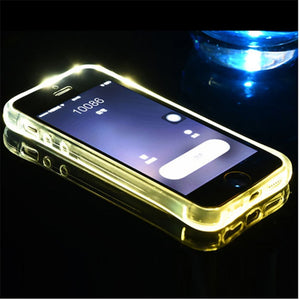 KISSCASE LED Flash TPU Case For iPhone 6S 6 7 8 Plus 5S 5 SE Cases Transparent Call Flash Luminous Shell For iPhone X 10 Cover