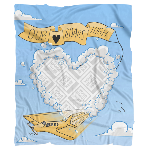 Valentine's Day Our Love Soars High Personalized Photo Blanket-Upload a Photo