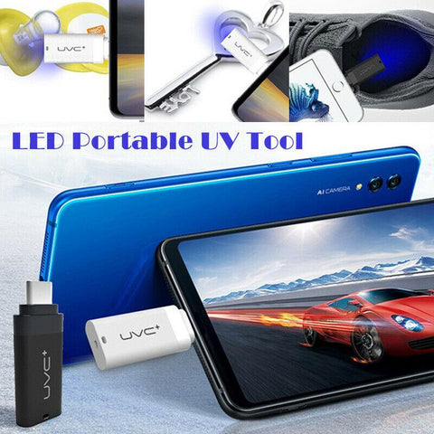 Mini USB Portable UVC LED DC5V Sterilizing Light That Attaches To Your Cell Phone